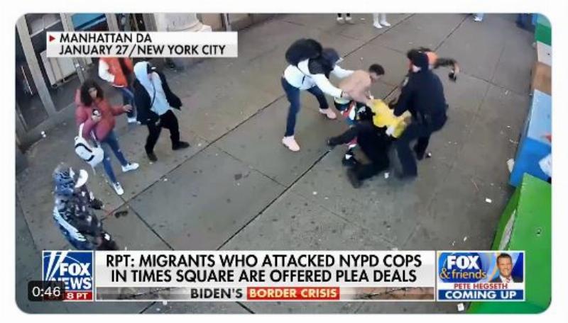 NextImg:Illegals accused of beating cops in New York's Times Square offered slap-on-the-wrist plea deals
