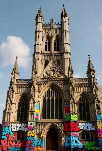 Canterbury Cathedral gets a paint job…in graffiti