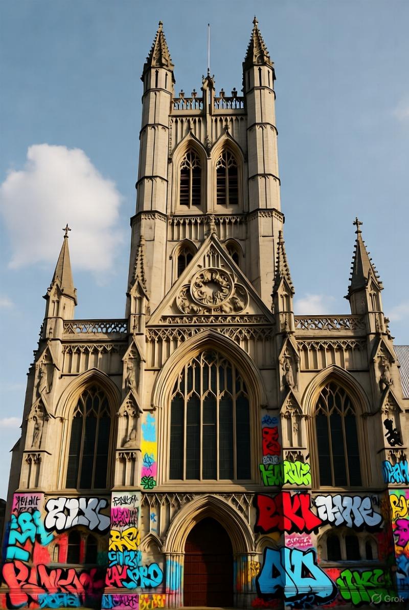 NextImg:Canterbury Cathedral gets a paint job…in graffiti