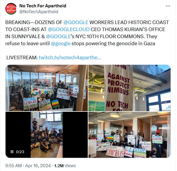 Good riddance: Google boots 28 pro-Hamas employees who staged disruptive anti-Israel protest