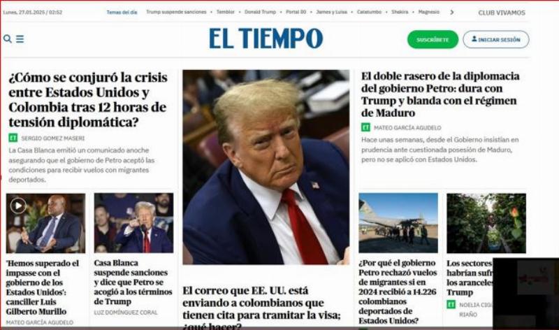 NextImg:Bland, DNC talking-point news coverage of Trump's thrashing of Petro contrasts sharply with what Colombia's press is reporting