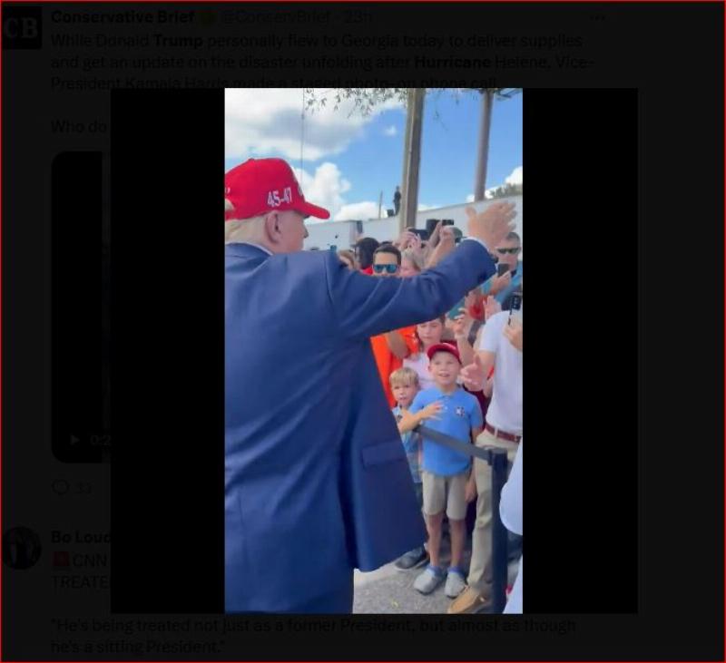 NextImg:Trump, Musk, DeSantis lead hurricane relief efforts on the ground, Kamala and Biden go to meetings instead