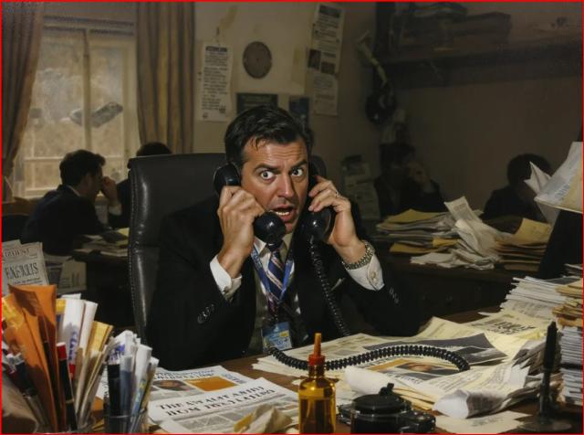 doug ross ai illustration of man on phone