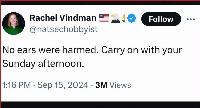 Somebody get a phone call? Rachel Vindman backpedals from giddy tweet cheering second assassination attempt against Trump