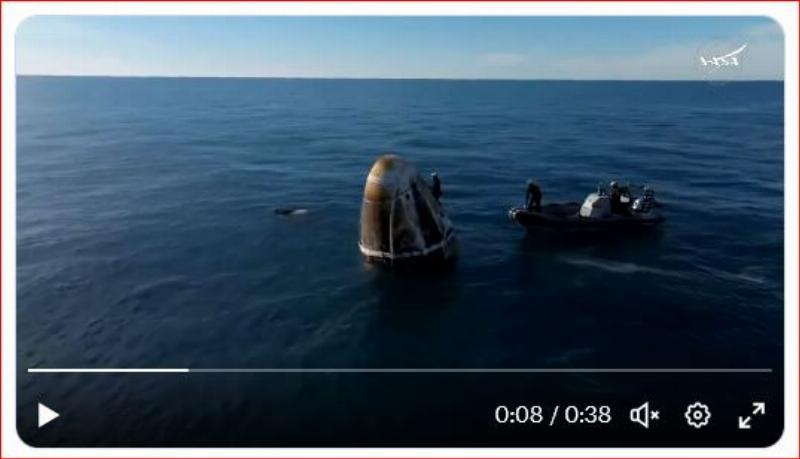 NextImg:Magnificent splashdown -- with dancing dolphins welcoming them to Earth