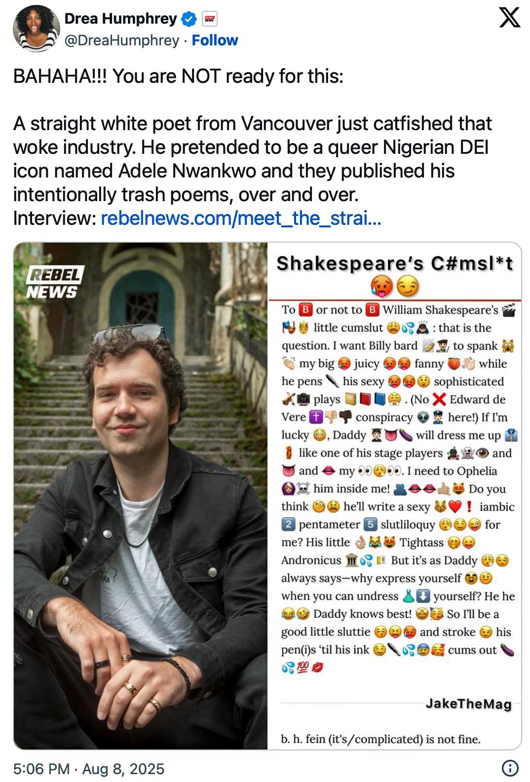 Bad, woke poetry exposed as bad, woke poetry