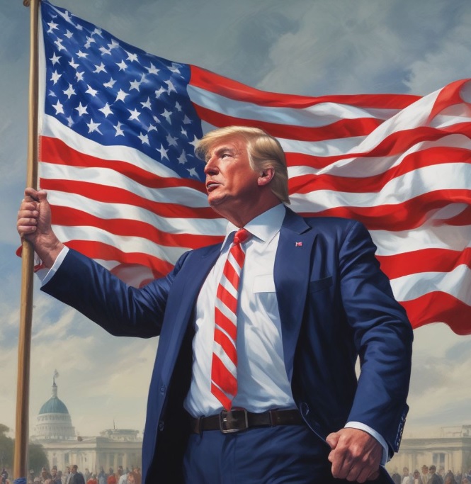 Trump and flag X