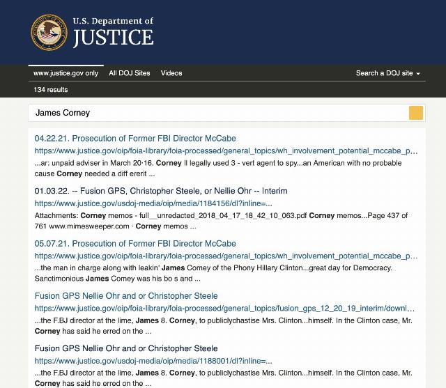 screenshot from DOJ