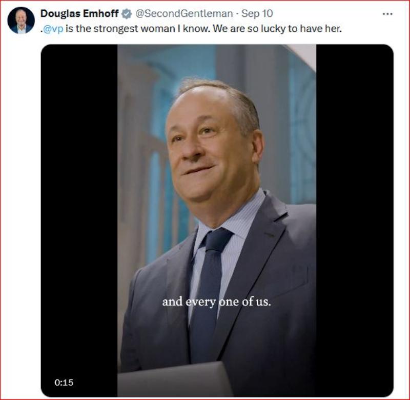NextImg:'Redefining masculinity': Kamala's hubby, Doug Emhoff, accused of slapping woman so hard at Harvey Weinstein event she 'spun around'