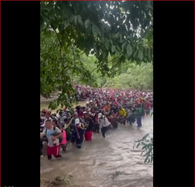 Migrants and illegal aliens crossing the Darien Gap in Panama