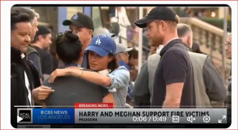 NextImg:Meghan and Harry Markle step forward for their California wildfires close-up