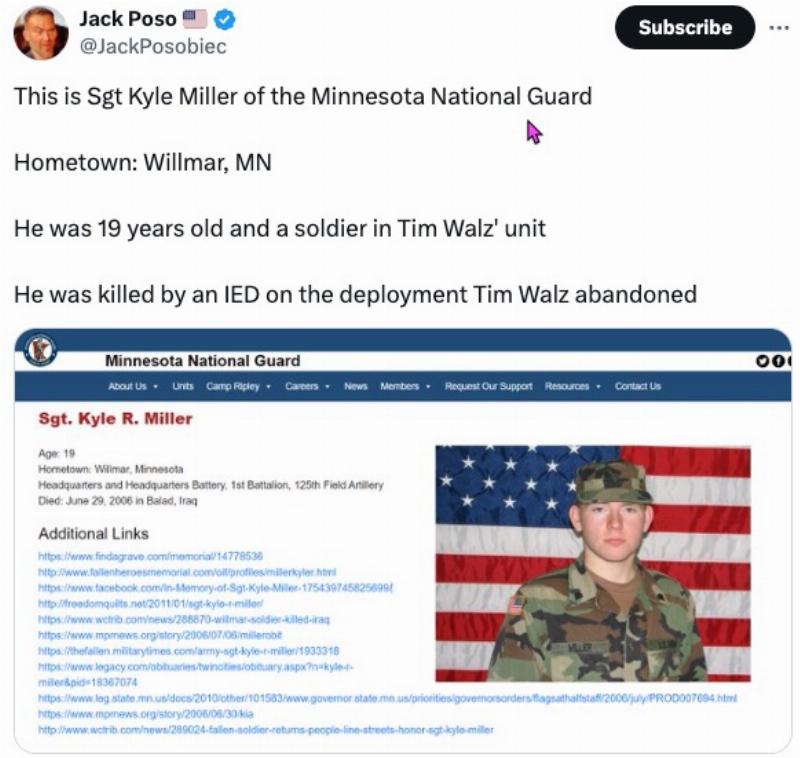 NextImg:Veterans on X take a stand against Tim Walz’s abandoning his unit