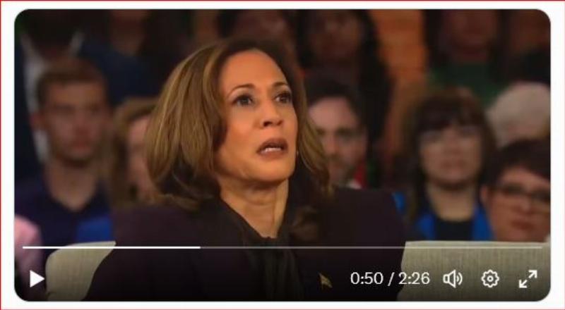 NextImg:Kamala Harris delivers a full word salad of drivel to voter questions at an Oprah forum