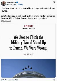 Democrats want military mutiny; the NYT helps