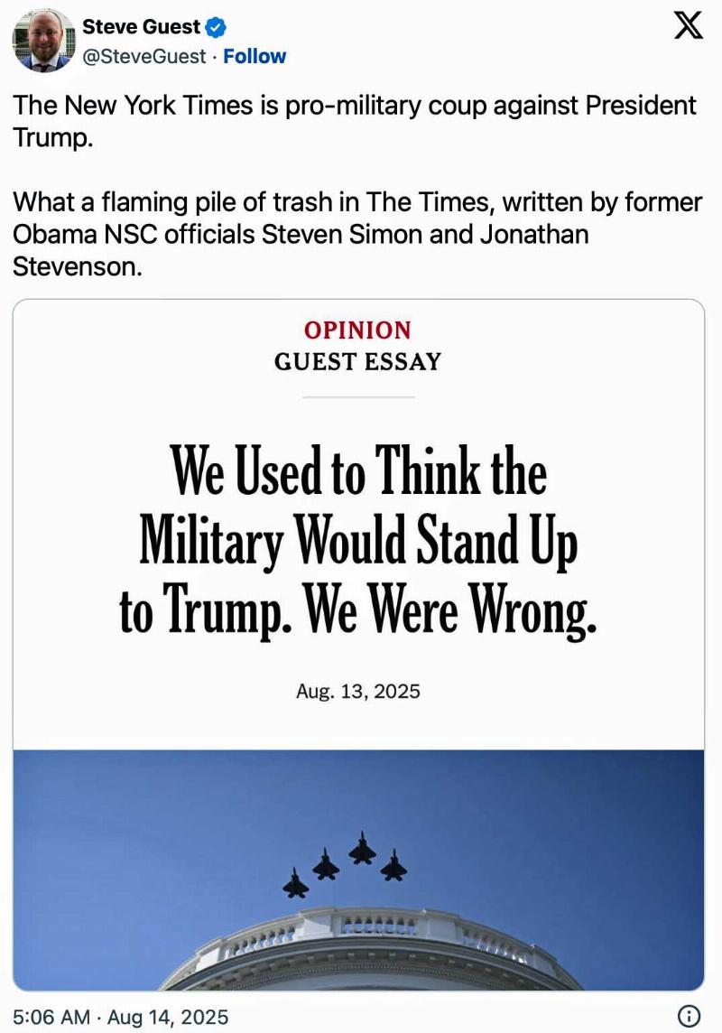 NextImg:Democrats want military mutiny; the NYT helps