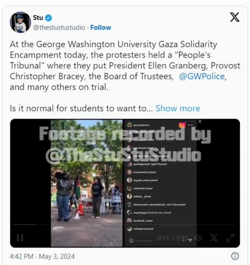NextImg:At GWU, student radicals put people on trial and announce they're executing them