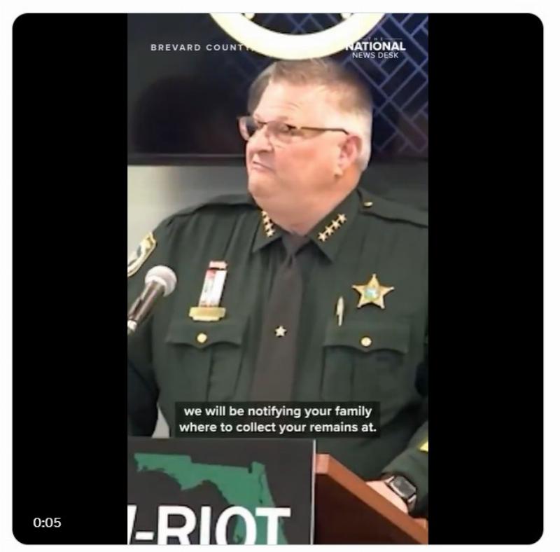 NextImg:Florida sheriff advises would-be rioters 'we will kill you'