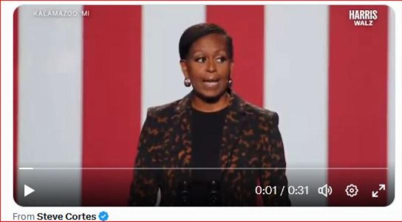 NextImg:Michelle Obama scolds and hectors voters to support Kamala Harris