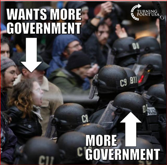 Turning Point USA meme on more government