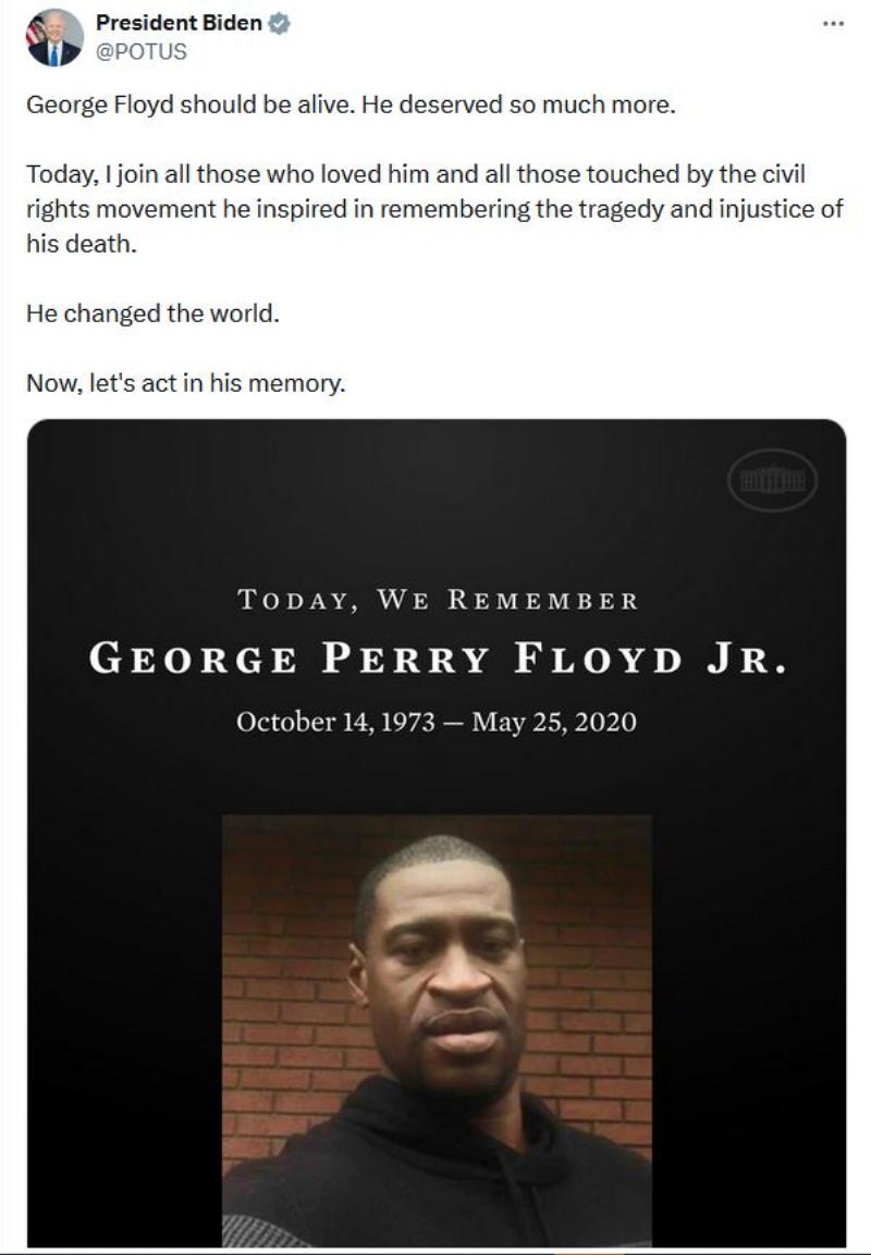 NextImg:Joe Biden spends his Memorial Day weekend celebrating George Floyd