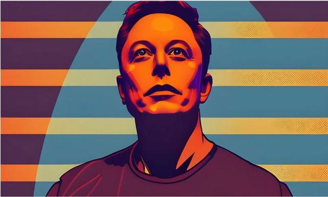 Elon Musk, vector graphic.