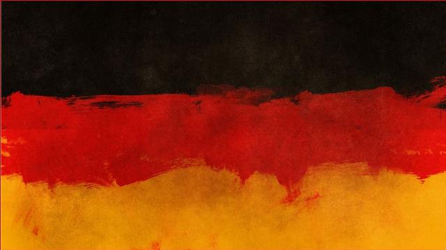 German flag painted in broad brush strokes