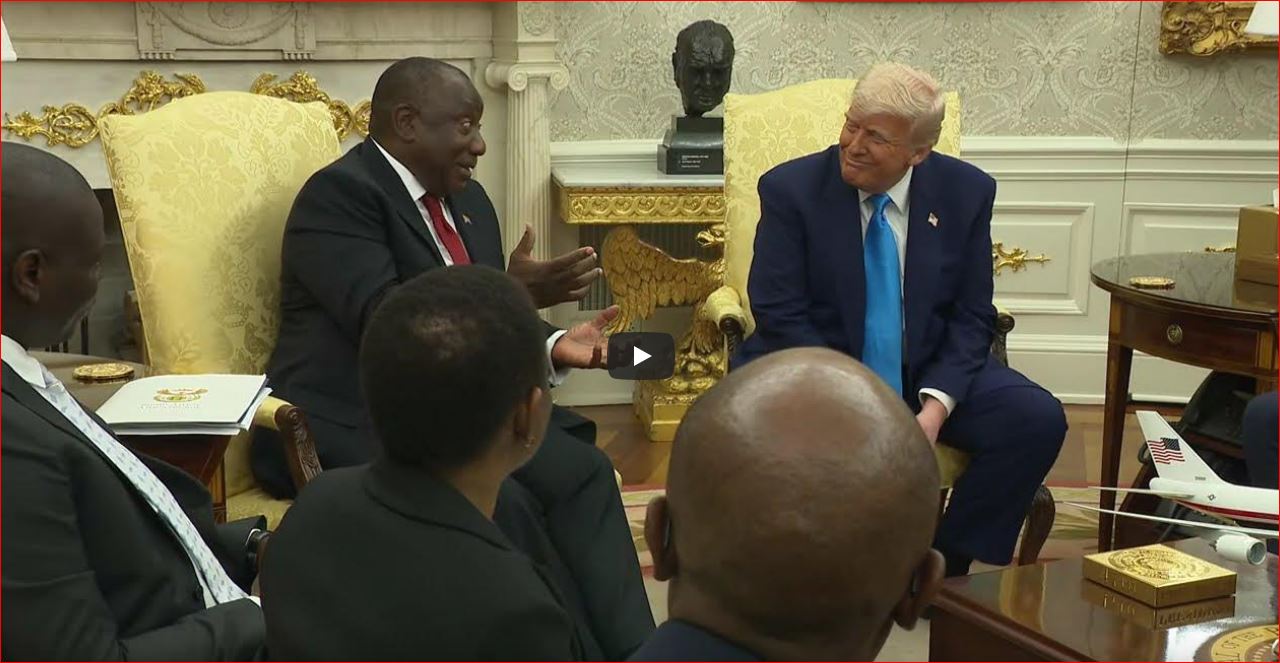 Trump brings the receipts to South Africa's president on white-farmer killings going on in South Africa