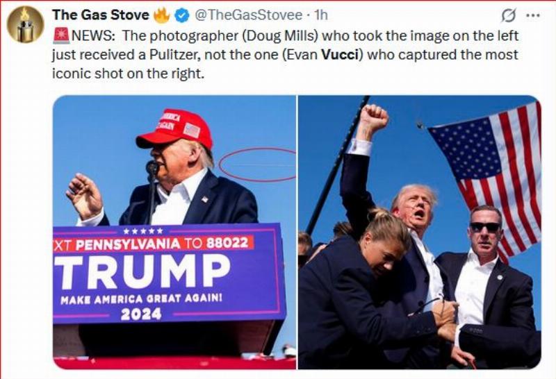 NextImg:Pulitzer judges pass over iconic AP photo of Trump defiantly waving his fist with blood running down his face after assassination attempt