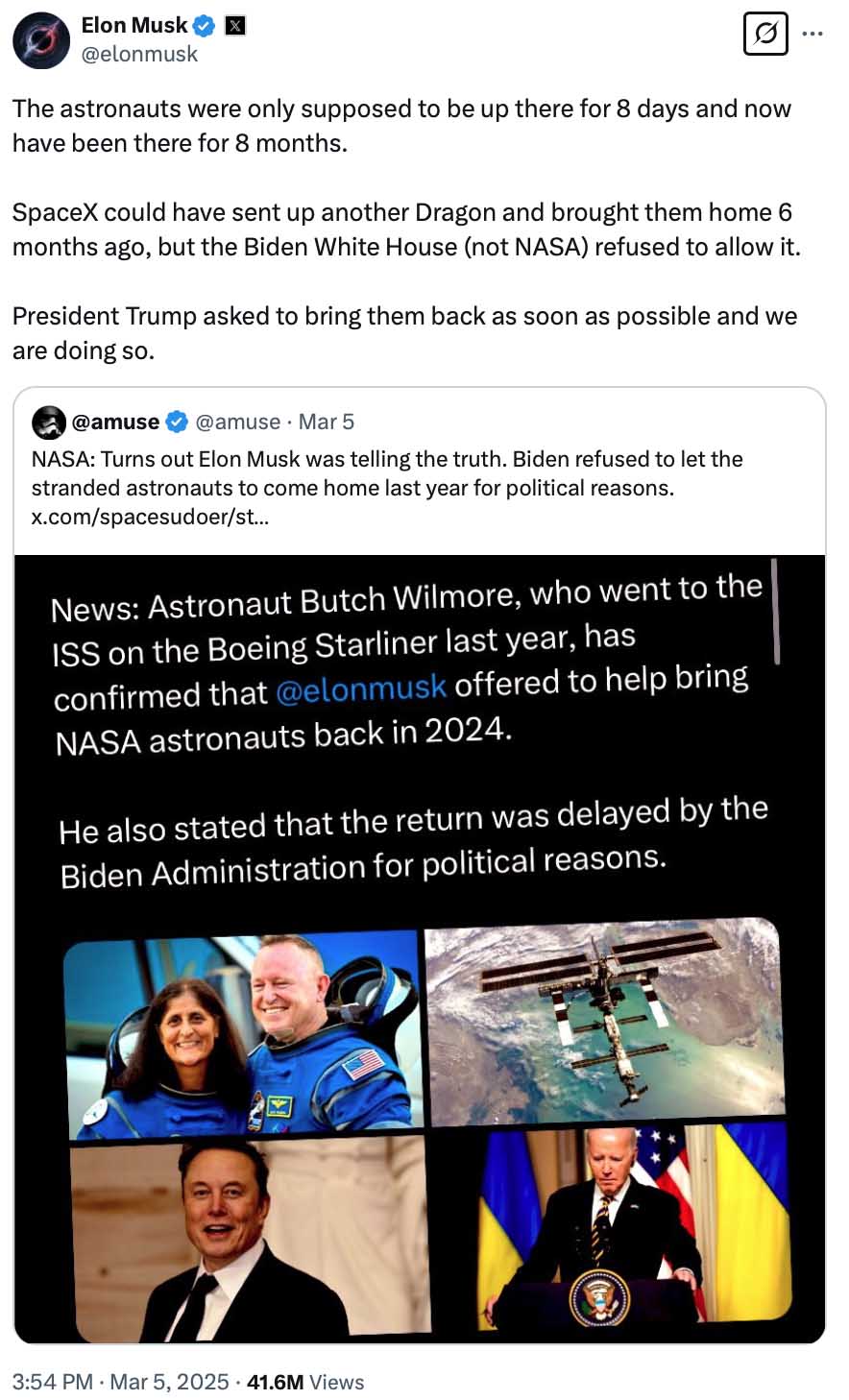 Rescuing astronauts who aren't stranded in space
