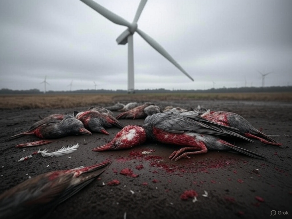 Scientists decry ‘collapsing’ bird numbers, but can’t figure out what’s possibly causing the mass deaths in landscapes splattered with wind turbines