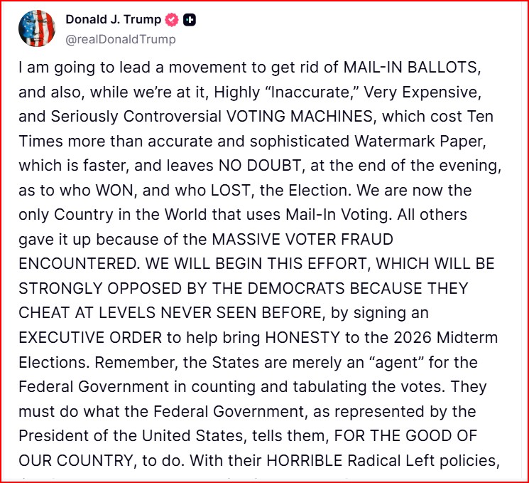 Trump to ban mail-in ballots: Thanks, Mr. President