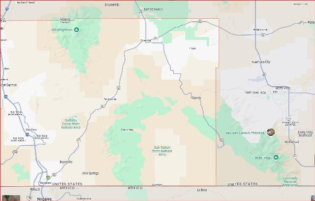San Rafael Natural Area map in Arizona