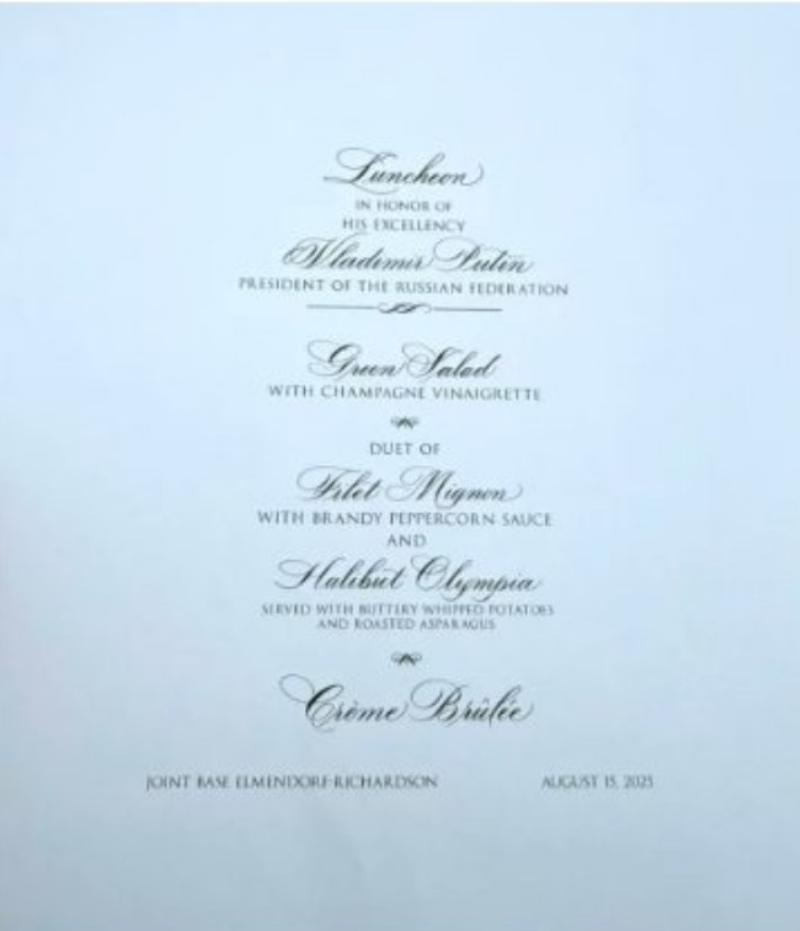 NextImg:An Alaska summit menu for Putin was left on a printer and the mainstream media loses its mind