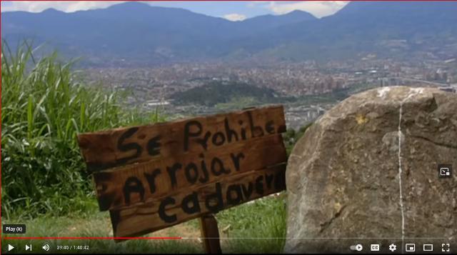 No body dumping sign in Medellin, Colombia