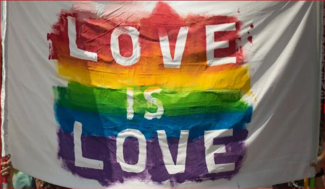 Love is love banner gay lgbtq