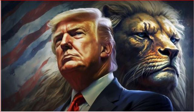 Trump and lion