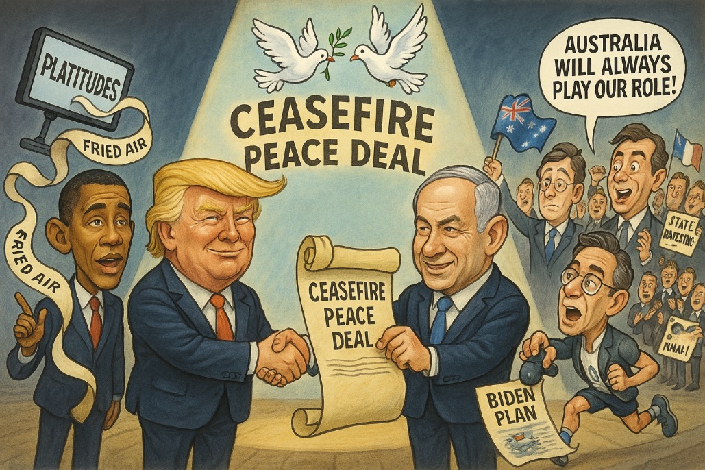 Leftists either ignore Trump’s role in the peace deal or try to claim credit