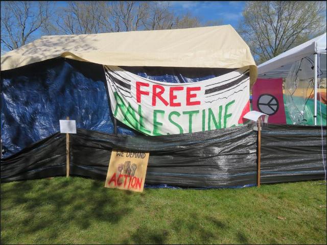 Cornell campus protest.